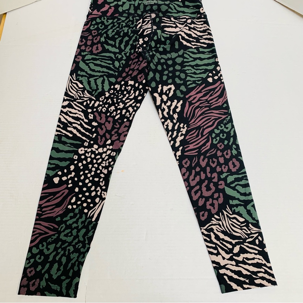 Calvin Klein Black and Green Patterned Leggings